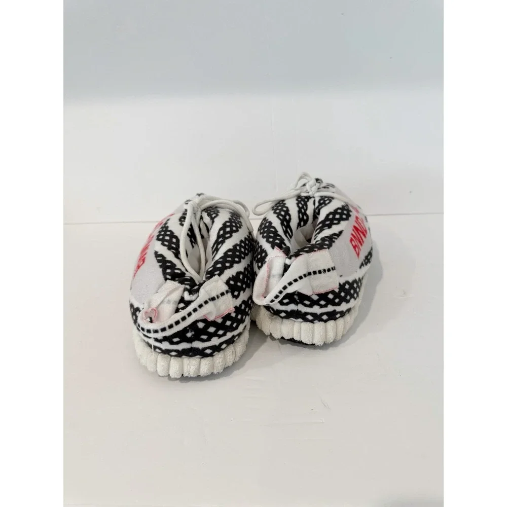 Banned Goods Mens Women's Kids Oversized Zebra Sneaker Slippers BNND-247 White